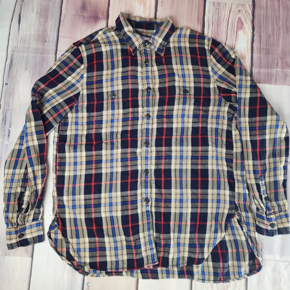 Denim & Supply‎ Ralph Lauren Womens M RL Utility Flannel Plaid Button Up Shirt - Picture 2 of 5